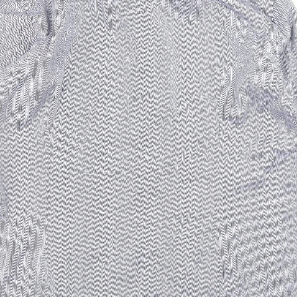 WE Mens Blue Herringbone   Button-Up Size S