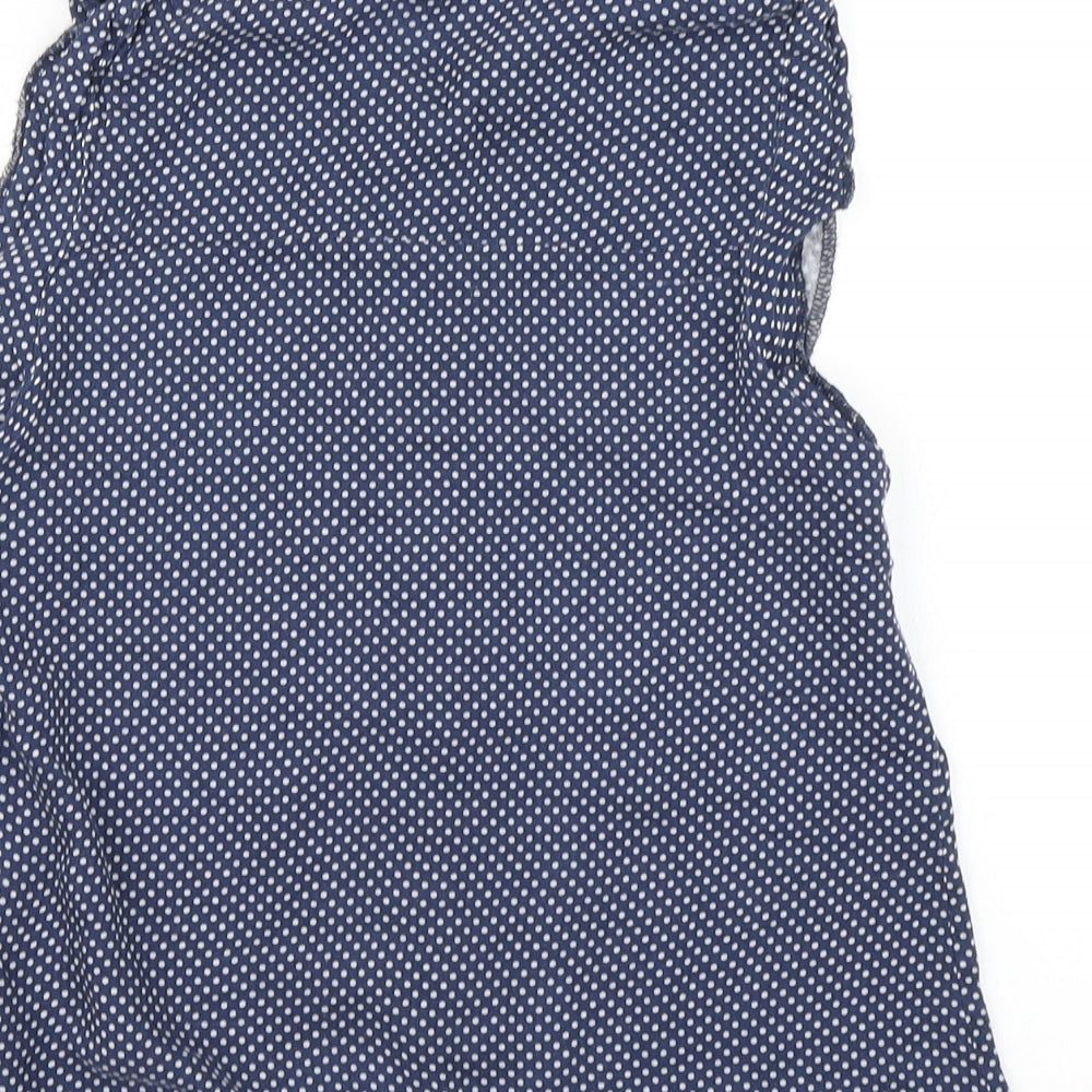 MINKPINK Womens Blue Polka Dot  Basic Blouse Size XS