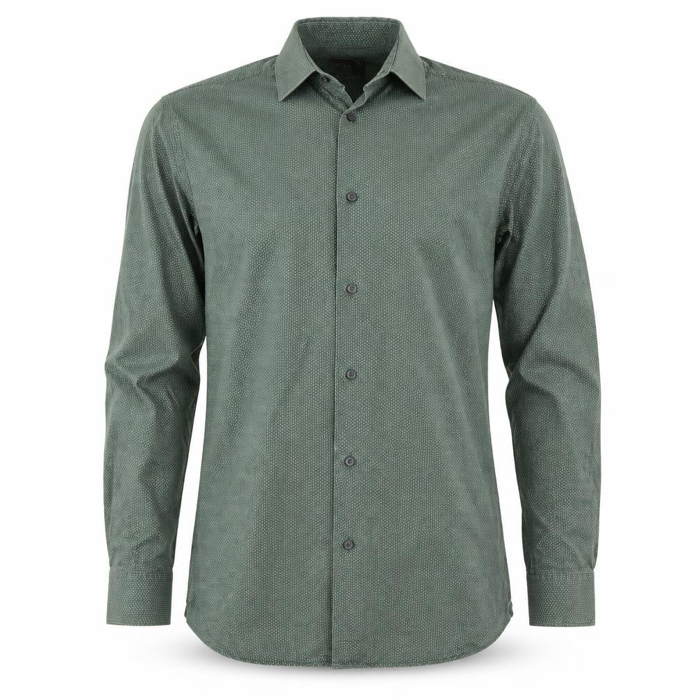 NEXT Mens Green Polka Dot   Button-Up Size 14.5