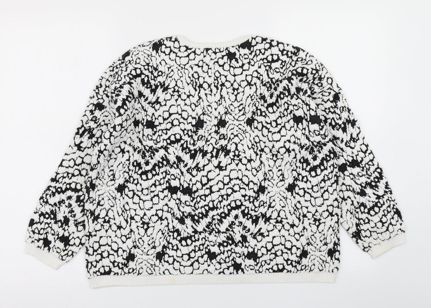 French Connection Womens Black Polka Dot  Pullover Sweatshirt Size S