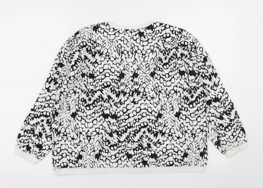 French Connection Womens Black Polka Dot  Pullover Sweatshirt Size S