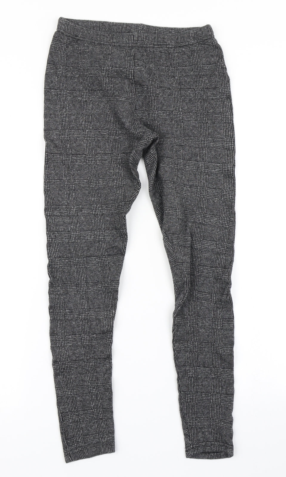 New Look Womens Grey Plaid  Capri Leggings Size 8 L25 in