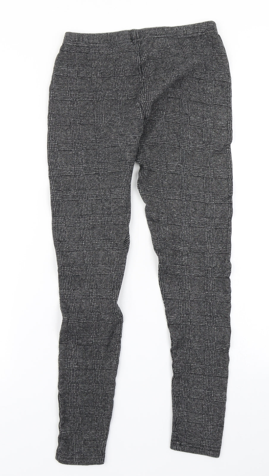New Look Womens Grey Plaid  Capri Leggings Size 8 L25 in