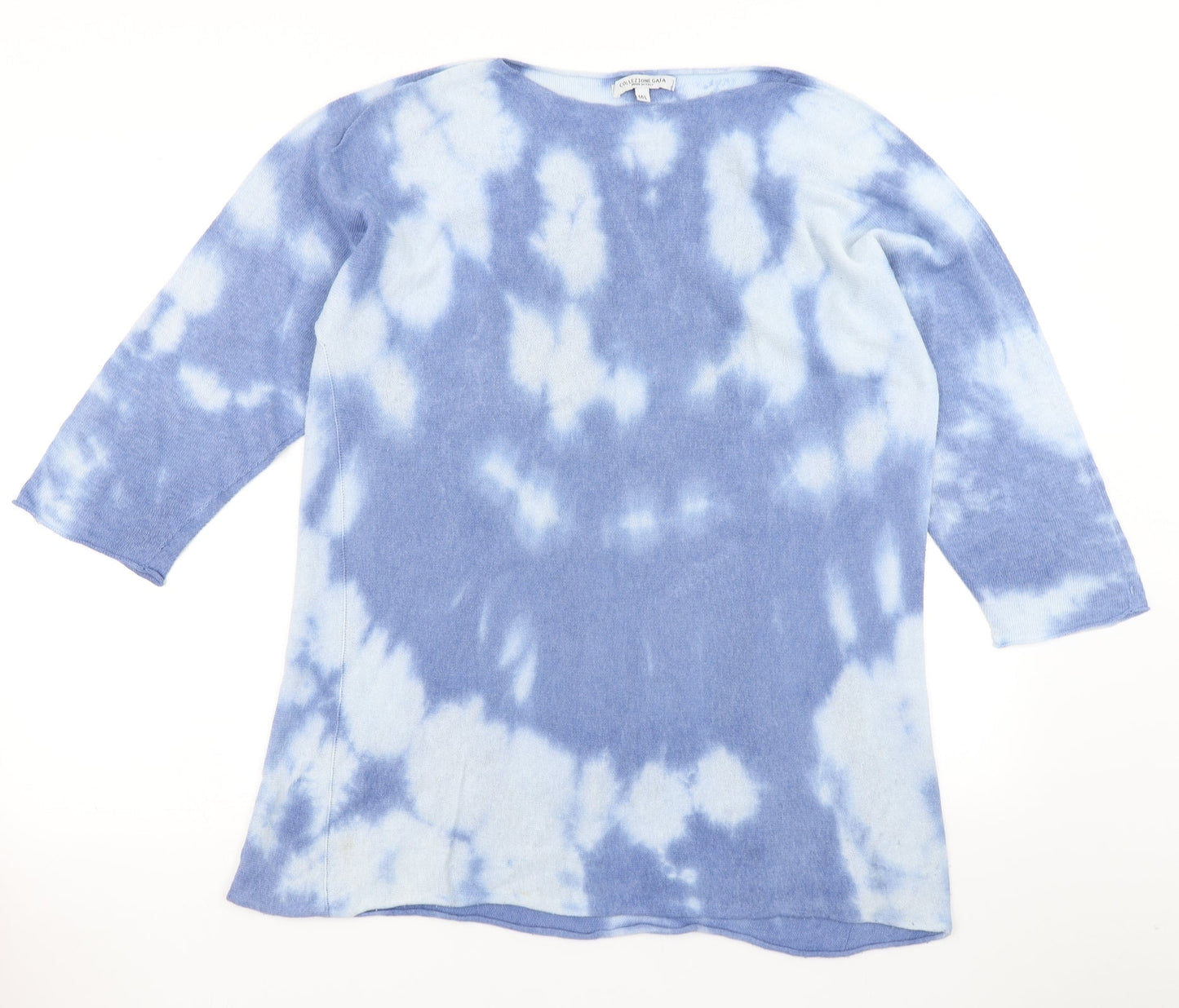 Collezione Gaia Womens Blue  Knit Pullover Jumper Size M  - Tie dye