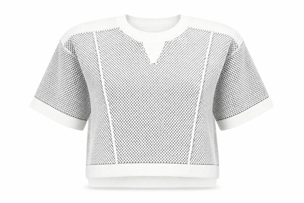M&S Womens White Polka Dot Knit Pullover Jumper Size 14  - Cropped