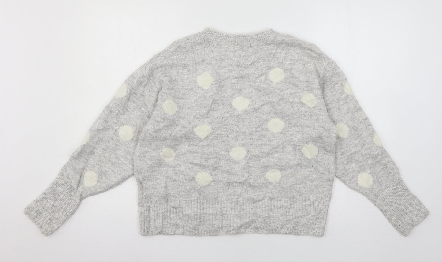H&M Womens Grey  Knit Pullover Jumper Size M