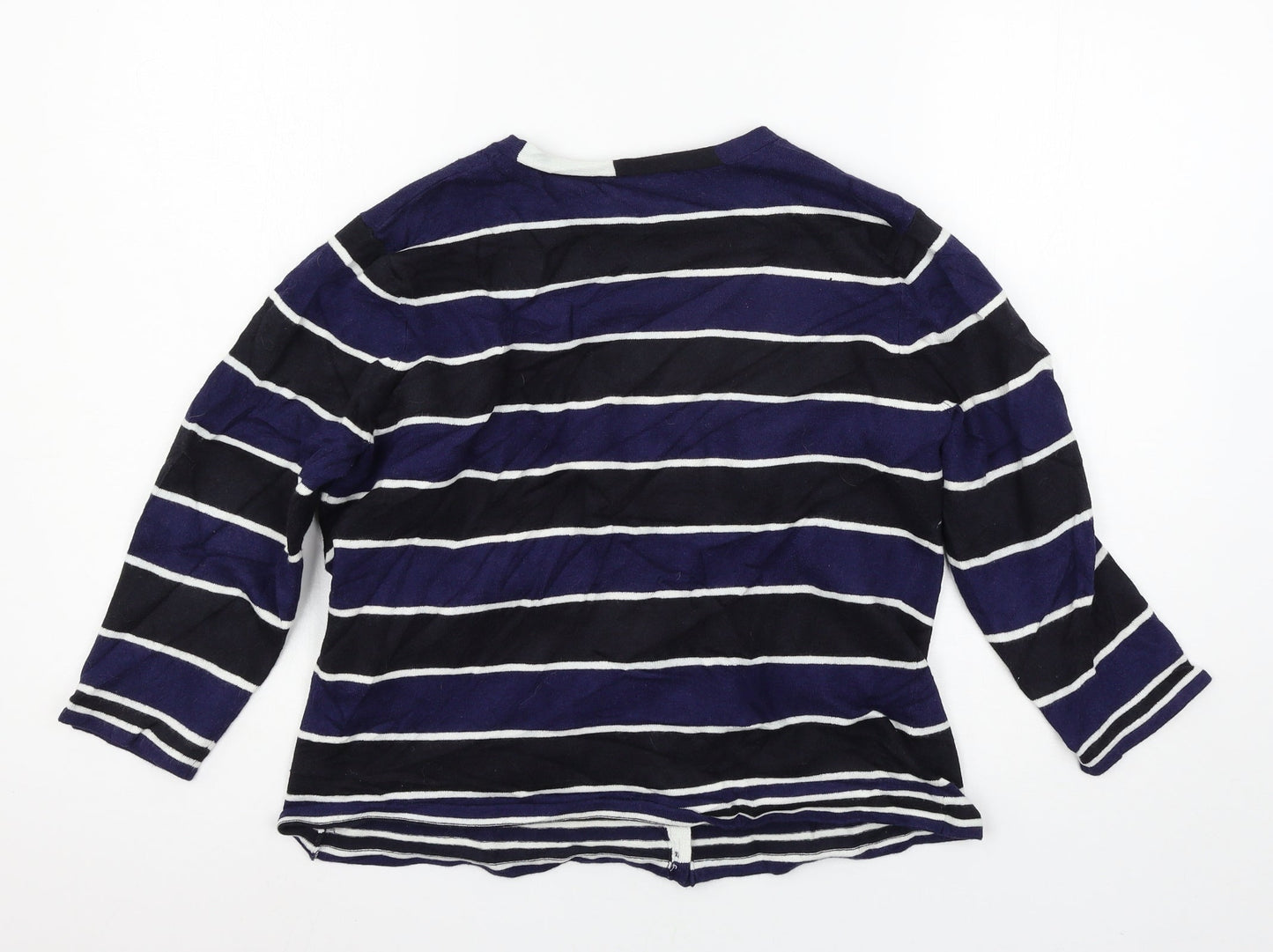 Precis Womens Blue Striped Knit Cardigan Jumper Size M