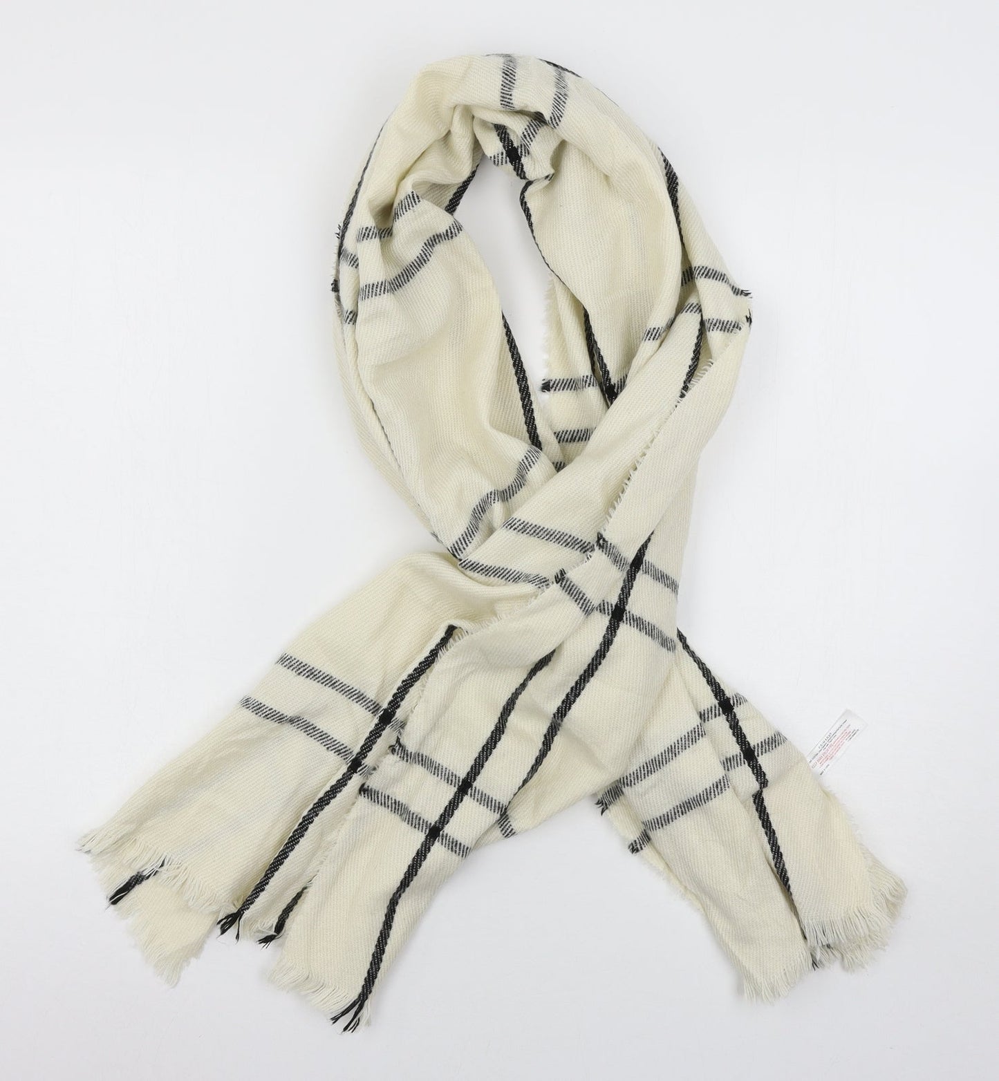 Primark Womens Ivory Striped Knit  Scarf