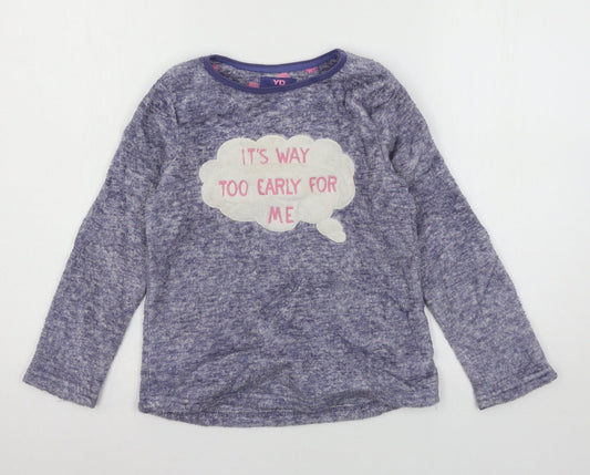 Young Dimension Girls Blue Solid Microfibre Top Pyjama Top Size 8-9 Years - Too Early for me