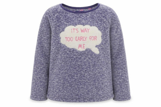 Young Dimension Girls Blue Solid Microfibre Top Pyjama Top Size 8-9 Years  - Too Early for me