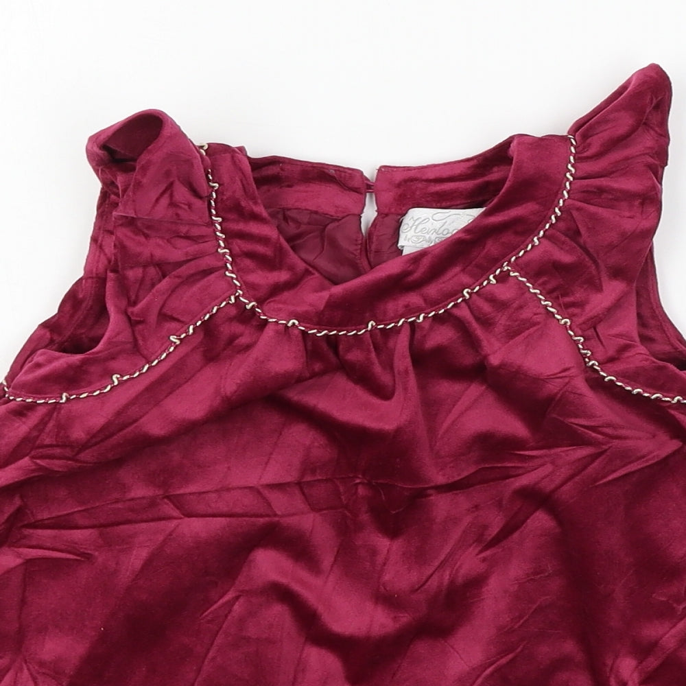 Heirloom Girls Pink  Velour A-Line  Size 4 Years