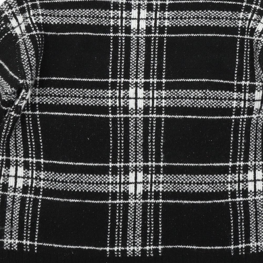 Marks and Spencer Womens Blue Check Knit Pullover Jumper Size S