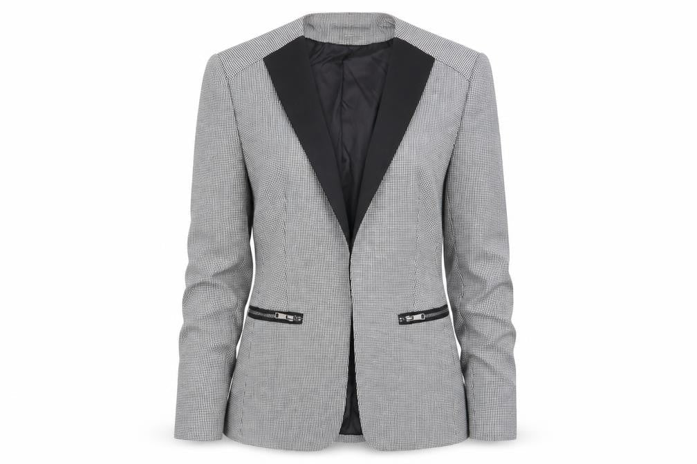 H&M Womens Multicoloured Houndstooth  Jacket Blazer Size 6