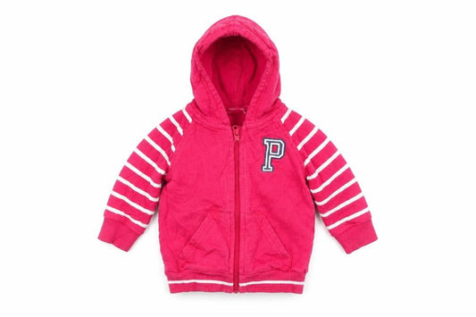 Polarn O. Pyret Boys Red Striped  Full Zip Jumper Size 0-3 Months
