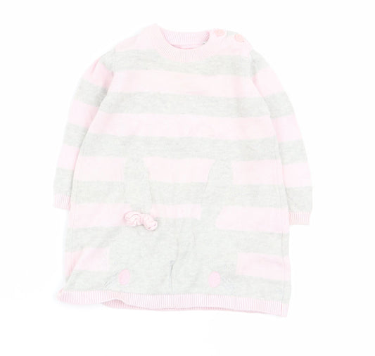 bluezoo Girls Multicoloured Striped  Jumper Dress  Size 3-6 Months