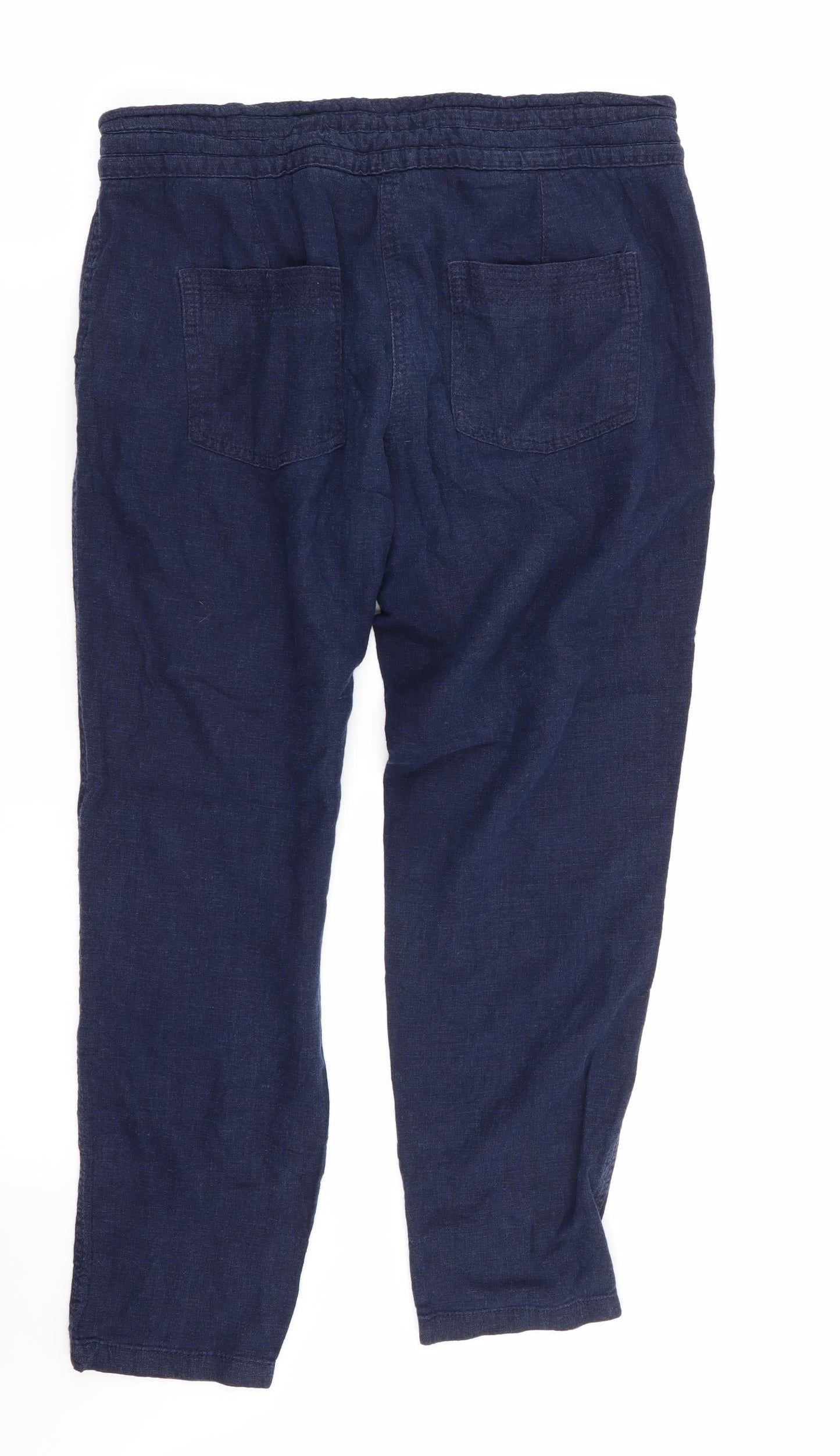 NEXT Womens Blue   Chino Trousers Size 10 L20 in - Stretch waistband