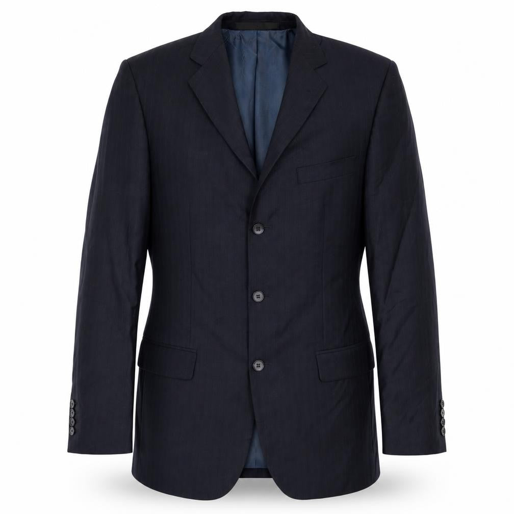 M&S Mens Blue Striped Rayon Jacket Blazer Size 38