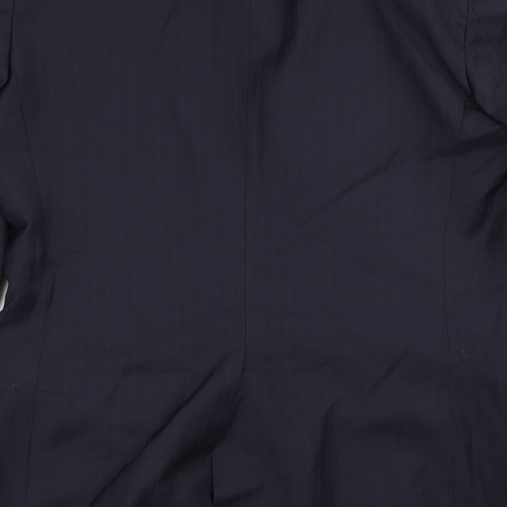 M&S Mens Blue Striped Rayon Jacket Blazer Size 38
