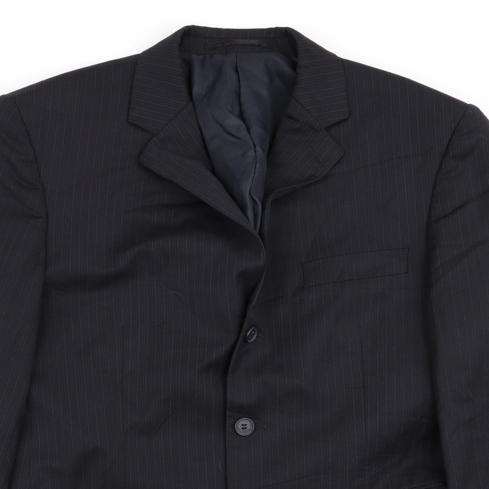 Burton Mens Blue Striped  Jacket Blazer Size 38
