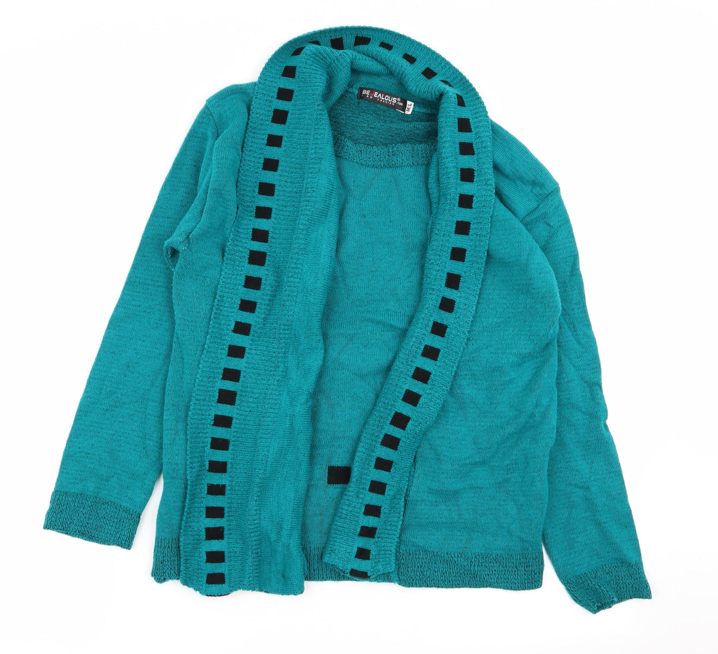 be jealous Womens Green Geometric  Pullover Jumper Size M