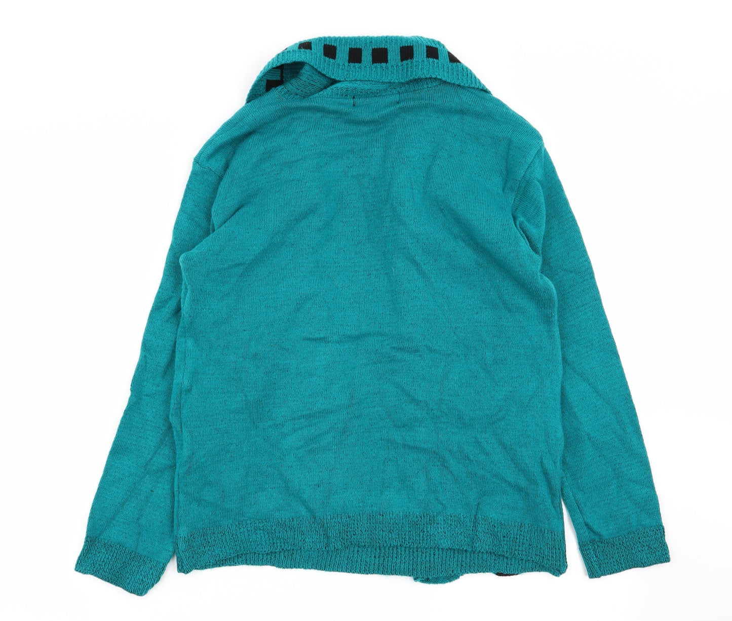 be jealous Womens Green Geometric  Pullover Jumper Size M