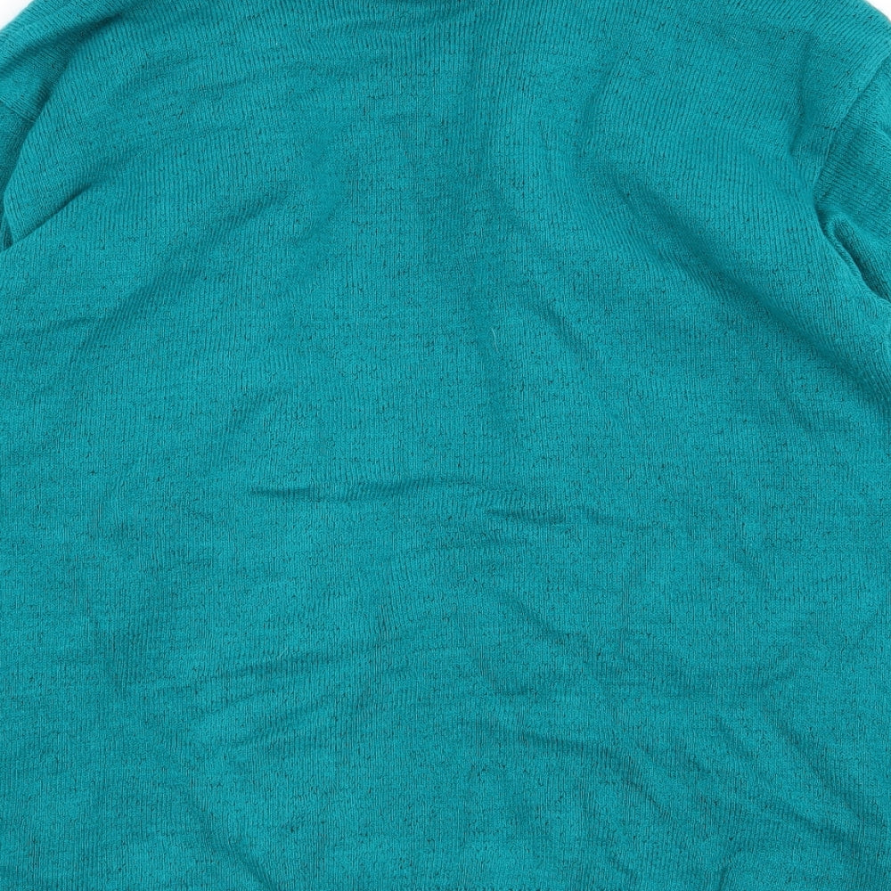 be jealous Womens Green Geometric  Pullover Jumper Size M