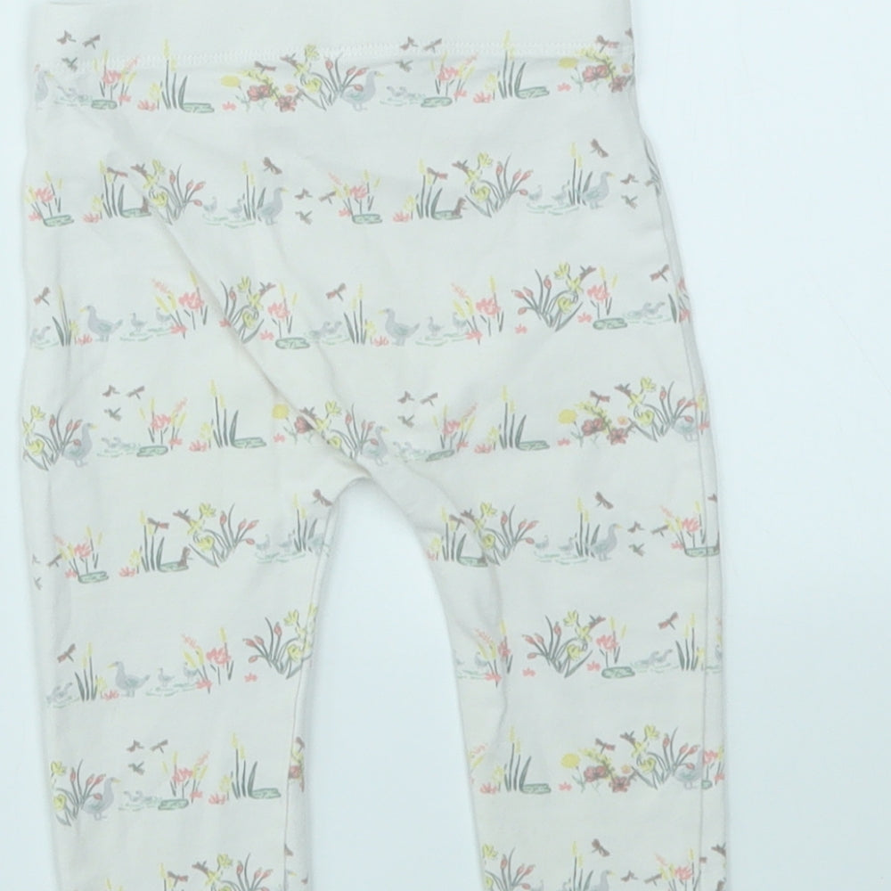 George Girls Ivory Animal Print  Capri Leggings Size 6-9 Months
