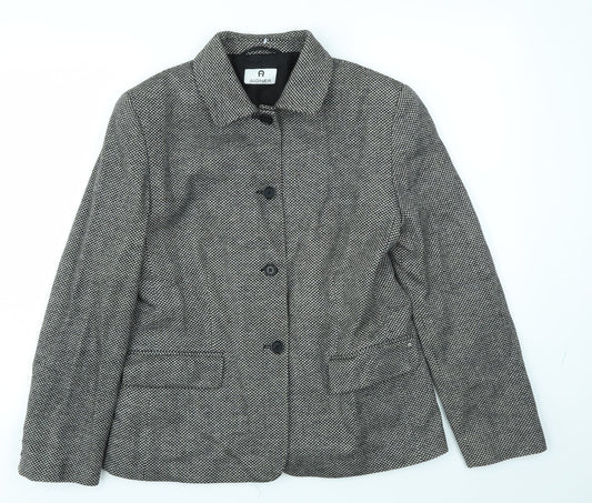 Aigner Womens Grey Check  Jacket Blazer Size 16