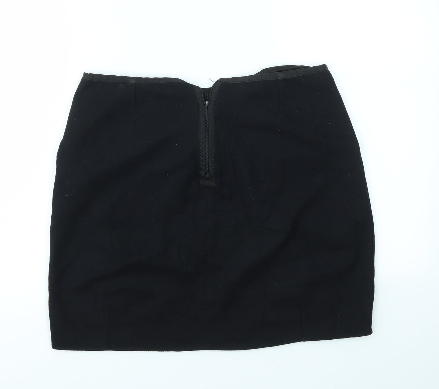 IN WEAR  Womens Black Houndstooth  A-Line Skirt Size 14