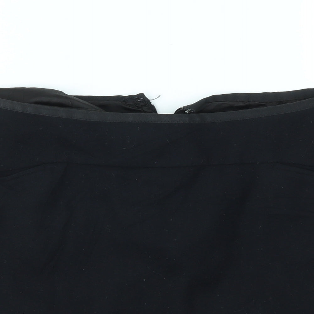 IN WEAR  Womens Black Houndstooth  A-Line Skirt Size 14