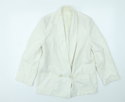Preworn Womens Ivory   Jacket Blazer Size 12