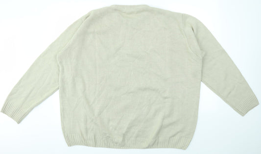 EWM Mens Beige   Pullover Sweatshirt Size XL