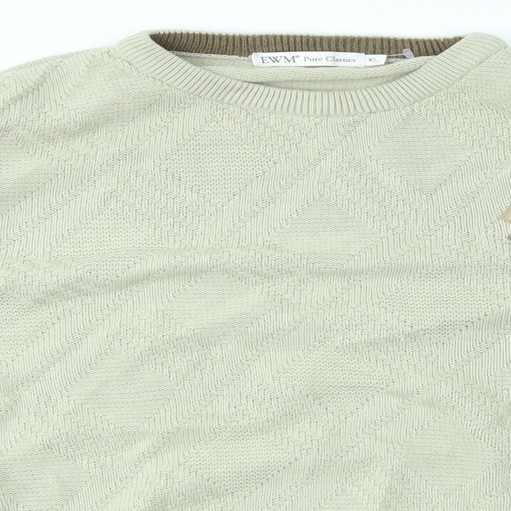 EWM Mens Beige   Pullover Sweatshirt Size XL