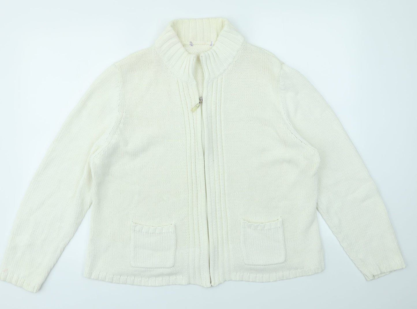 Papaya Womens Ivory   Full Zip Jumper Size 22