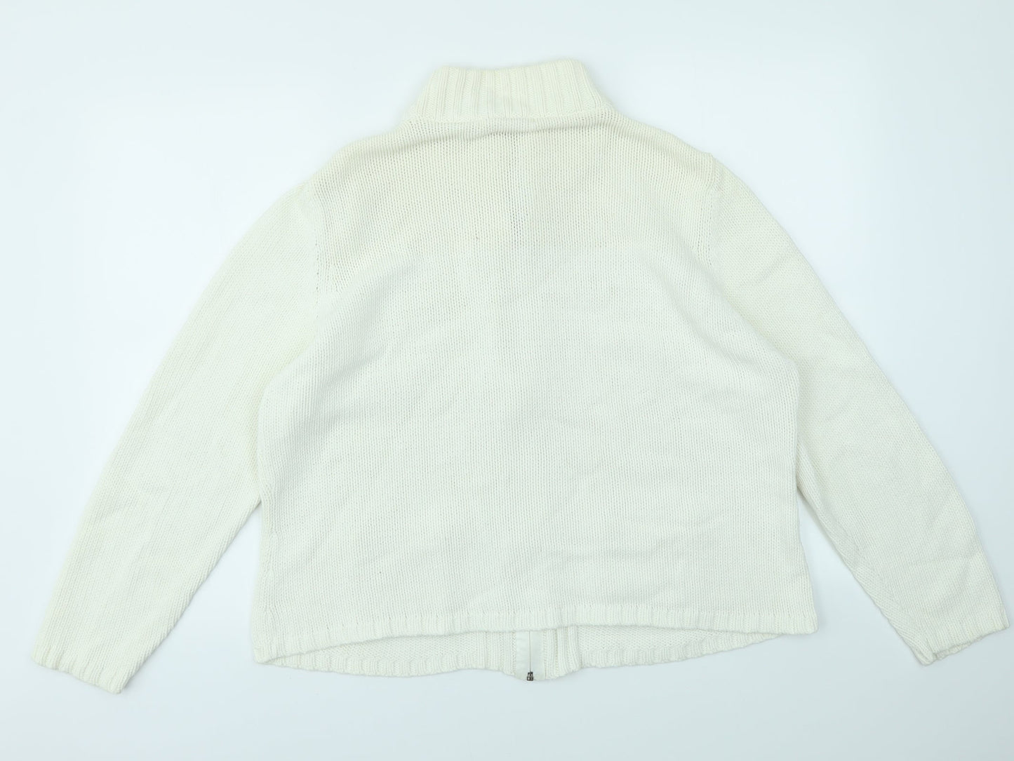 Papaya Womens Ivory   Full Zip Jumper Size 22