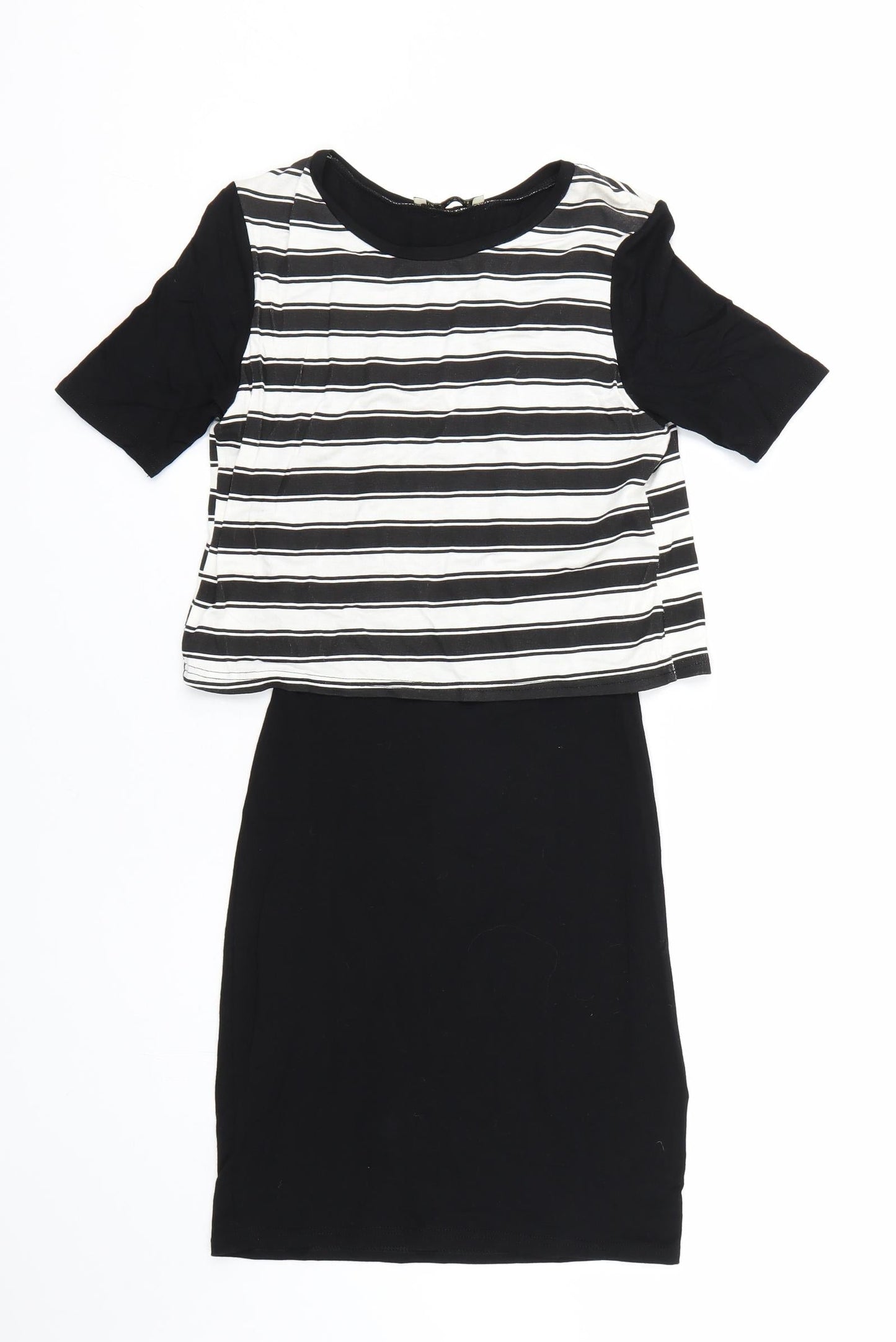 Innocence Womens Black Striped  T-Shirt Dress  Size 8