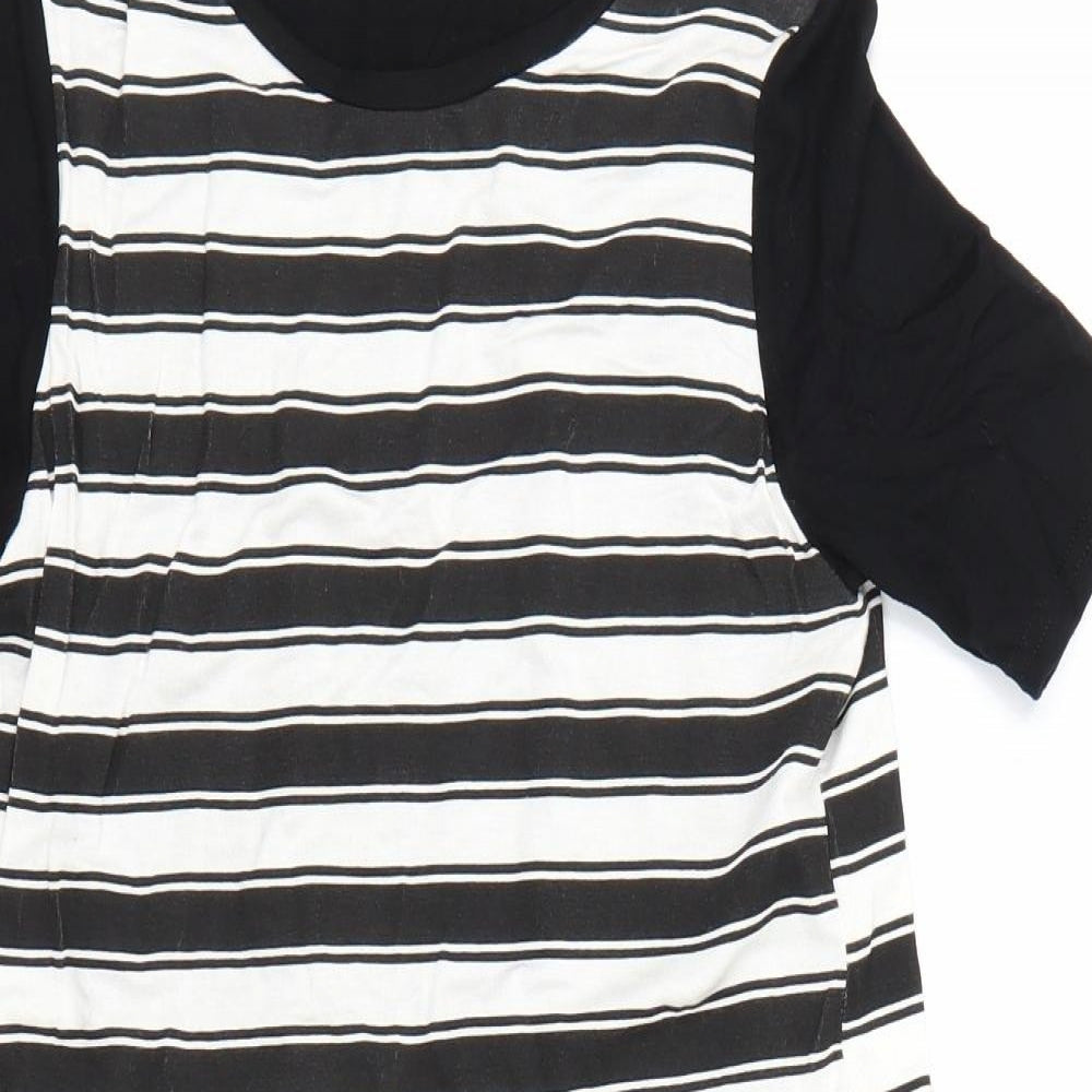 Innocence Womens Black Striped  T-Shirt Dress  Size 8
