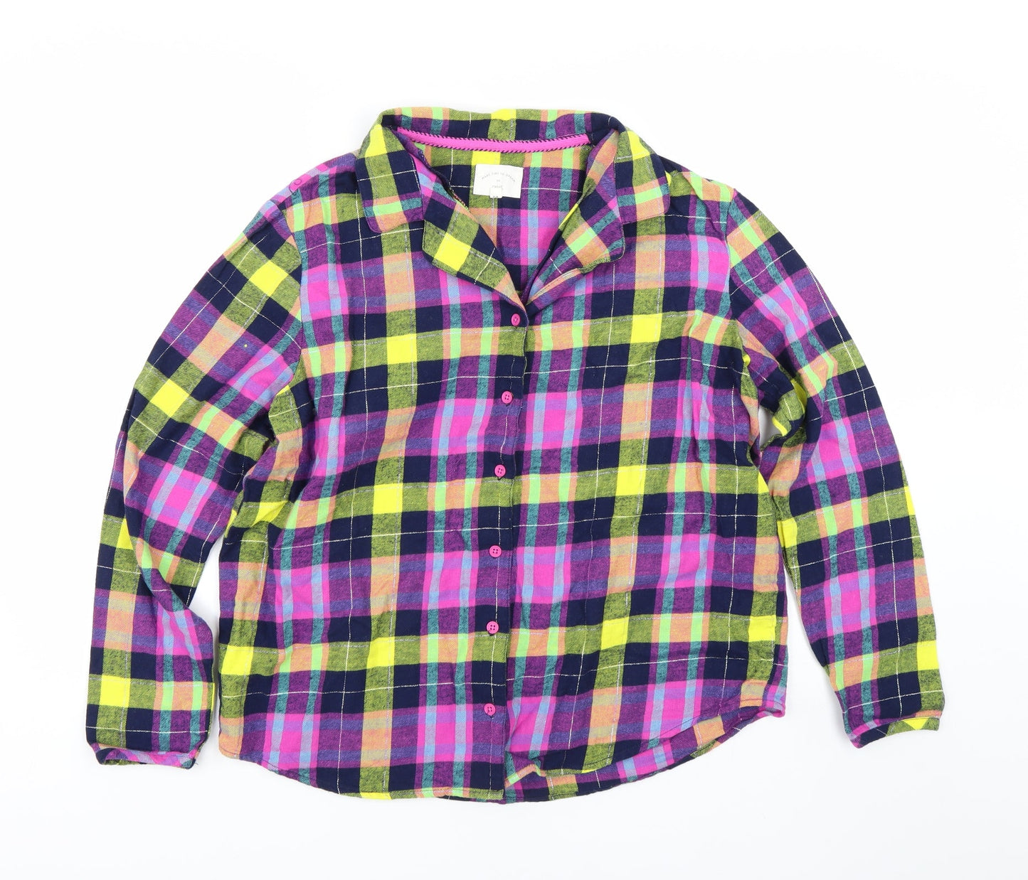 NEXT Womens Multicoloured Check  Top Pyjama Top Size 14