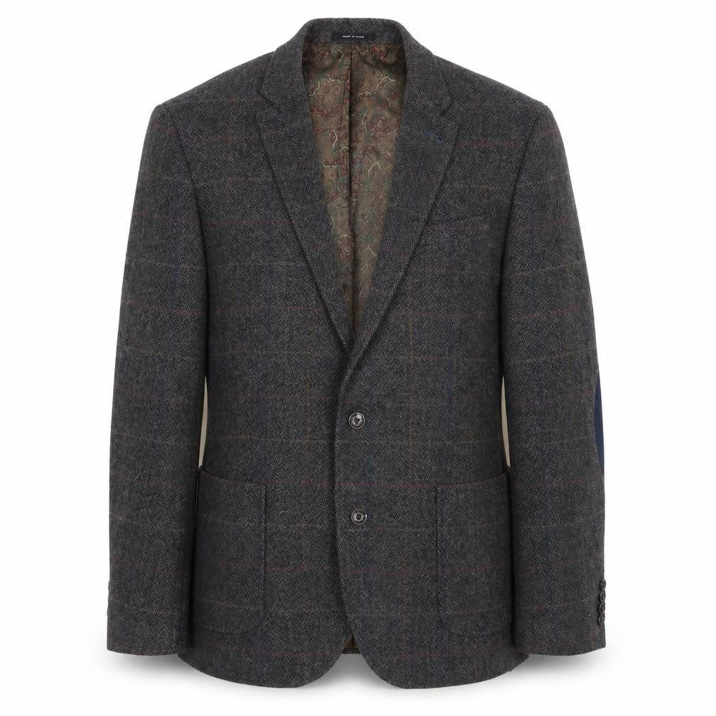 Cedarwood State Mens Grey Herringbone Jacket Suit Size L