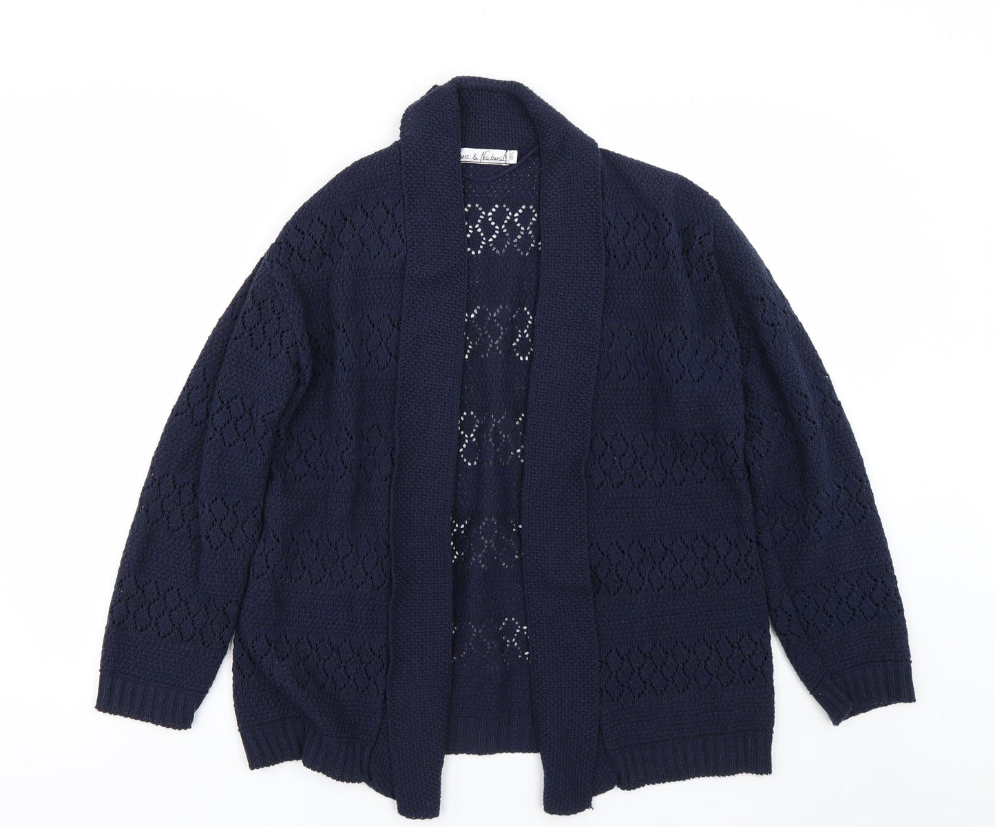 Pure & Natural Womens Blue   Cardigan Jumper Size L