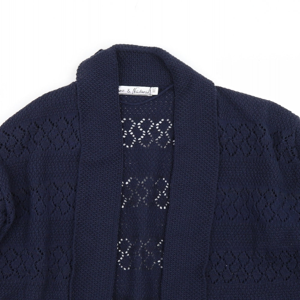 Pure & Natural Womens Blue   Cardigan Jumper Size L