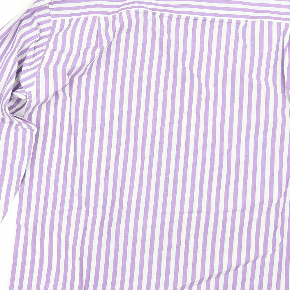 BHS Mens Purple Striped   Dress Shirt Size 15