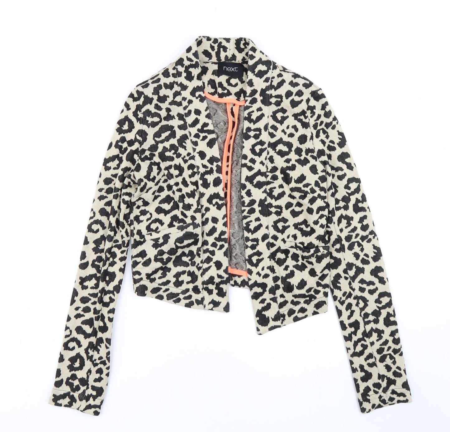 NEXT Womens Beige Animal Print  Cardigan Jumper Size S