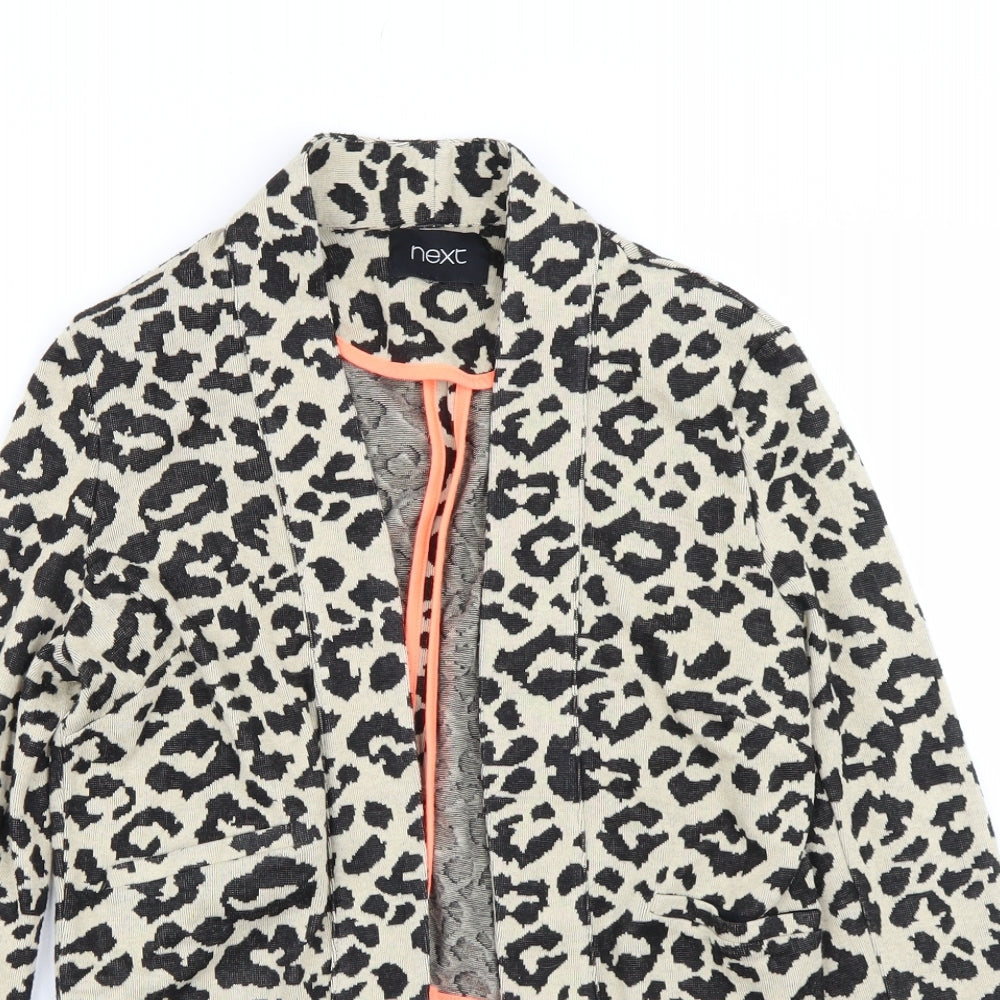 NEXT Womens Beige Animal Print  Cardigan Jumper Size S