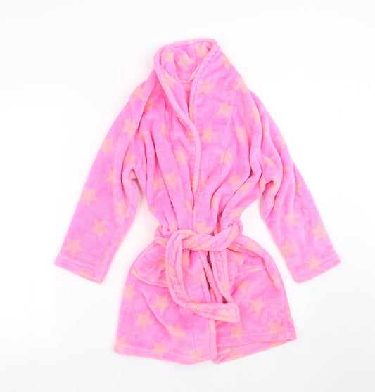 Young Dimension Girls Pink Geometric  Top Robe Size 7-8 Years  - Star Pattern
