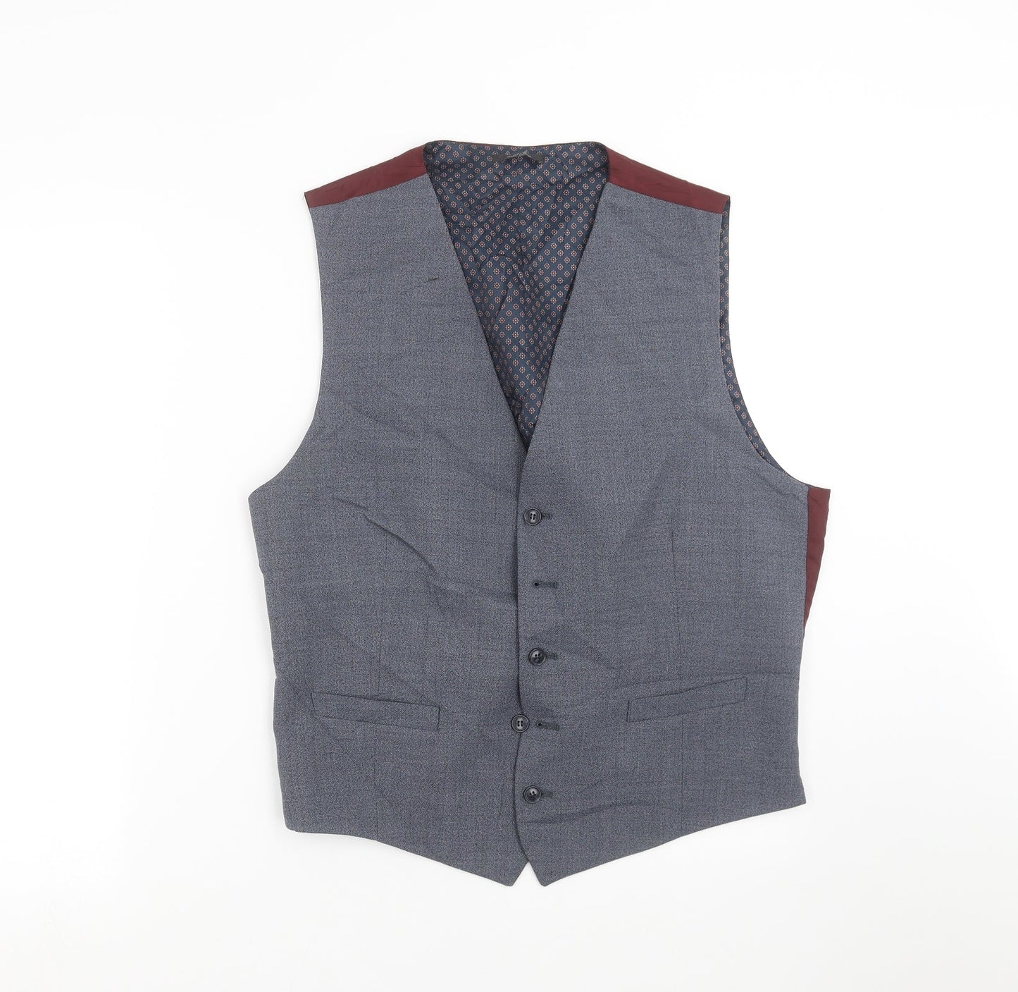 Marks and Spencer Mens Blue   Jacket Suit Waistcoat Size L