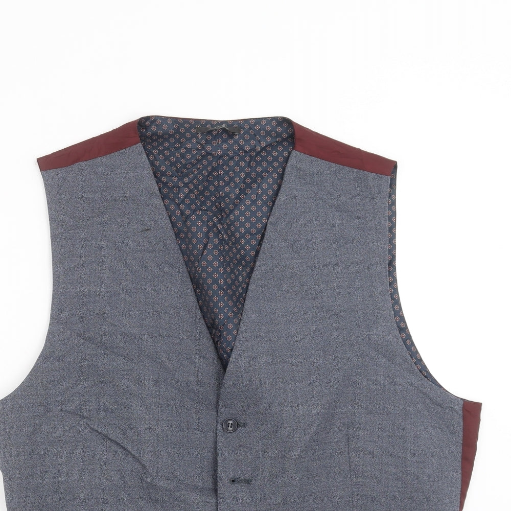 Marks and Spencer Mens Blue   Jacket Suit Waistcoat Size L