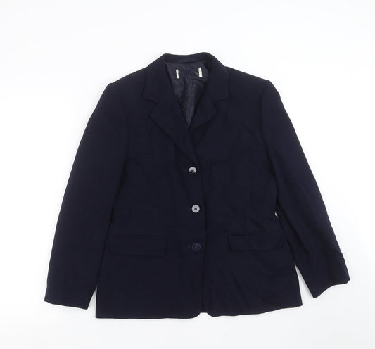 Preworn Womens Blue   Jacket Suit Jacket Size 12