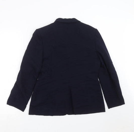 Preworn Womens Blue   Jacket Suit Jacket Size 12