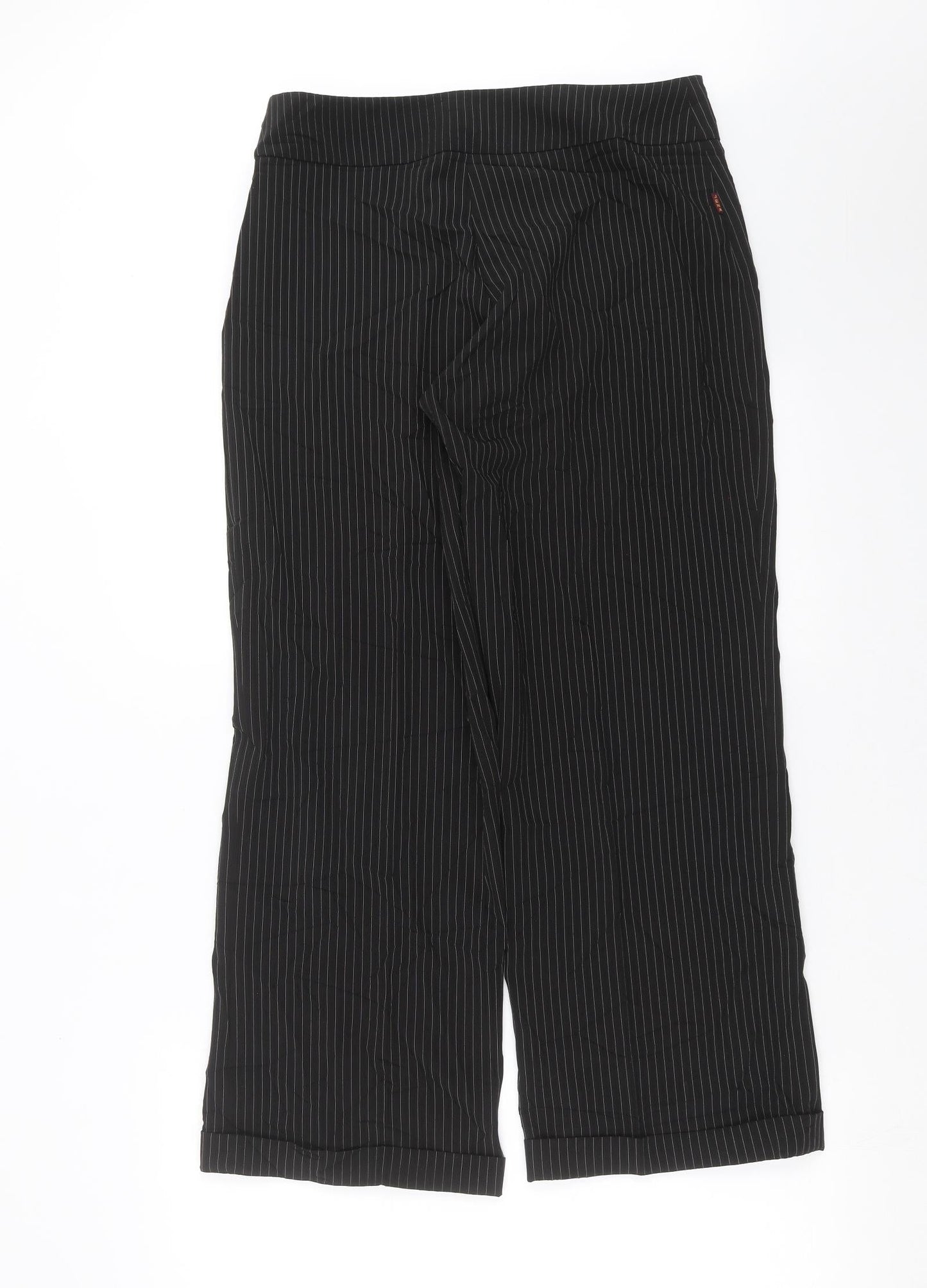 Preworn Womens Black Striped  Trousers  Size 12 L28 in